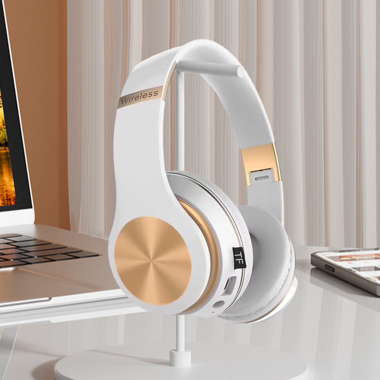 SPOORYYO Wireless Headset,Active Noise Cancelling Wireless Over Ear Bluetooth 4.2 Headphones with Mic,for TV, Travel, Home Office