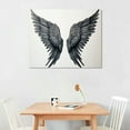 thumbnail image 2 of JRXY  Large Black and White Canvas Prints Angel Wings Wall Art Contemporary Art Painting for Living Room Picture Framed Art Work for Walls Home Decoration Ready to Hang Gift  16x12in, 2 of 4
