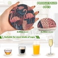 thumbnail image 2 of 6 Pcs Drink Coasters with Holder 3.94in Woven Coasters for Drinks Flamingos and Leopard Print Coaster Set for Protection Table, 2 of 7