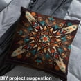 thumbnail image 2 of jejeloiu Retro Boho Pattern Fabric by the Yard 1 Yard,Western Tribal Style Home Decor Fabric by the Yard,Brown Cyan Beige Sewing Fabric For Men Women,Breathable Home Decor, 2 of 6