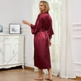 thumbnail image 2 of AMITOFO Women's Long Silk Kimono Robe Floral Satin Bathrobe, Red, One Size, 2 of 9