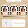 thumbnail image 4 of Makeup Vanity with 3 Color Lighted Mirror & Charging Station, Modern Vanity Desk with 4 Large Drawers & 2 Storage Shelves for Femal Gift, Black, 4 of 7