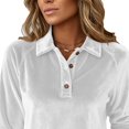 thumbnail image 6 of Women's Polos Shirts 2026 Elegant Long Sleeve Button Down Velvet Shirt Casual Dressy Business Work Henley Blouses, 6 of 8