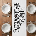 thumbnail image 6 of Happy Halloween Table Runner - 48 Inch Long, Kitchen Dining Table Runner Dresser Scarves, Cartoon Black Bat Scary Animals White Farmhouse Decor for Coffee Tables Wedding Party Banquet, 6 of 8