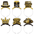 thumbnail image 3 of Sombrero de año nuevo con temática de oro negro para niños y adultos, decoración para fiestas de año nuevo, accesorios para fotos, diadema, 3 of 5