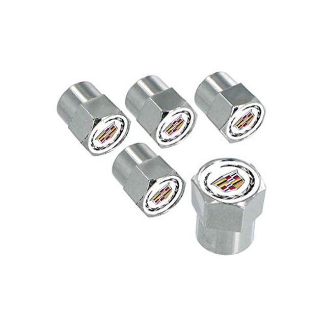 Tapas cromadas para válvulas Cadillac, paquete de 5, TPMS