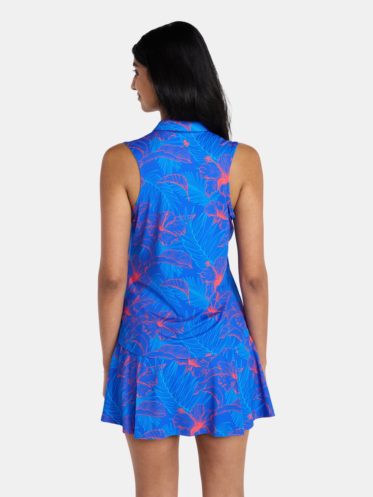 Birdie Bound Women's Gemma Sleeveless Print Golf Polo Shirt with UPF 30+, Sizes XS-XXL