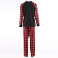 thumbnail image 3 of Kmbangi Christmas Family Pajamas Set, Letter Plaid Print Tops+Pants/Romper, 3 of 8