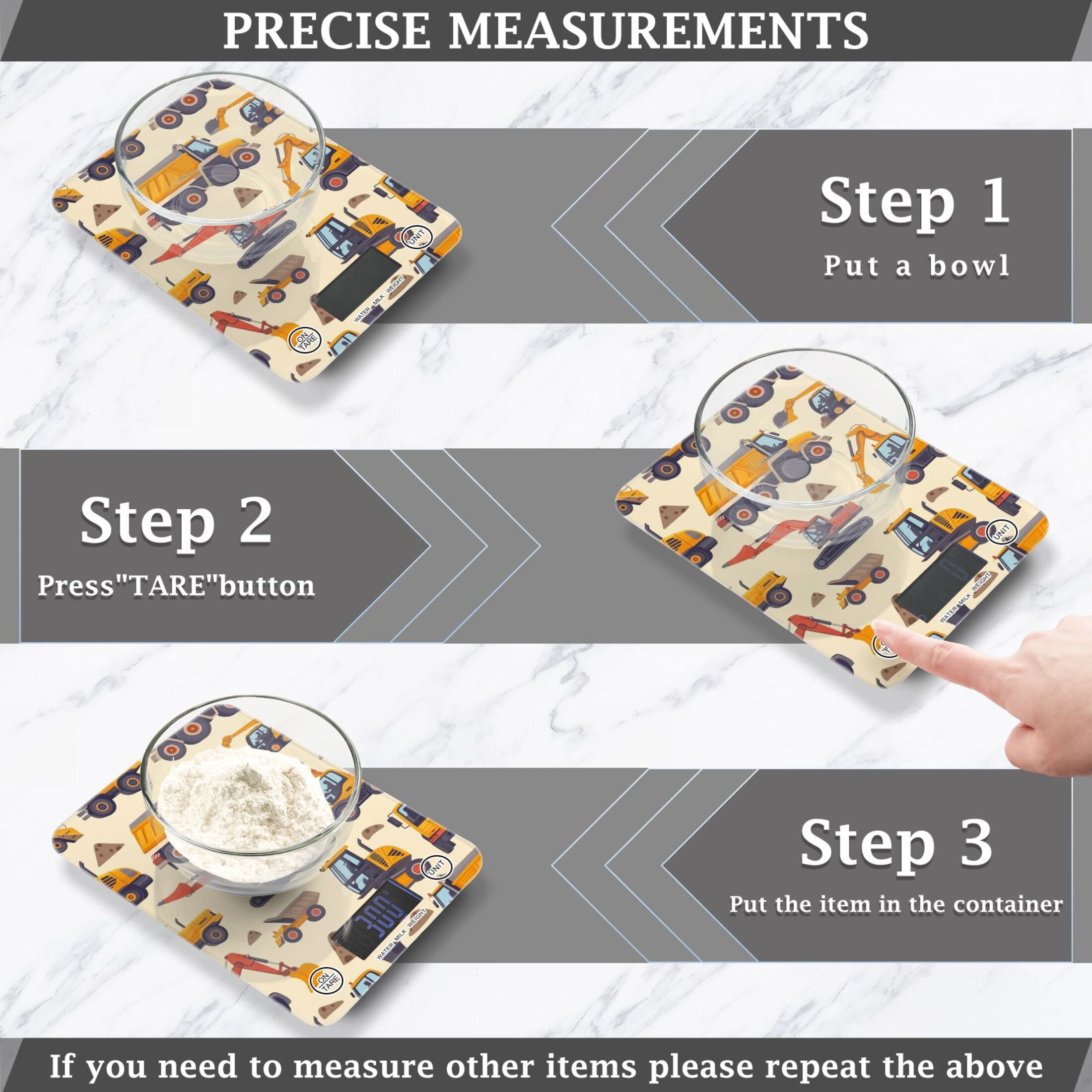 Cars and Soil Food Scale Digital Kitchen Scale Waterproof Tempered Glass Tare Function 11 lb for Baking Cooking Meal Prep