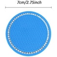 thumbnail image 3 of 2 Pack Bling Car Cup Holder Coaster, 2.75 Inch Soft Bling Crystal Rhinestone Rubber Pad Set Round Auto Cup Holder Insert Drink Coaster Car Interior Accessories, Blue, 3 of 4