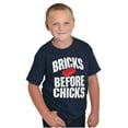 thumbnail image 5 of Funny Bricks Before Chicks Joke Boys Kids T Shirt Tees Tops Teen Brisco Brands XS, 5 of 6