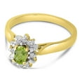 thumbnail image 3 of 14k Yellow Gold Oval Peridot And Diamond Ring, 3 of 6