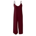 thumbnail image 7 of Babysbule Jumpsuit for Women Women Summer European And American Sling Solid O-Neck Pocket Casual Jumpsuit, 7 of 7