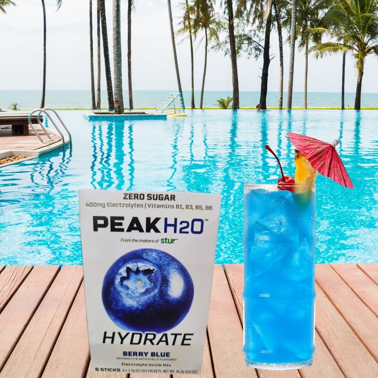 Peak H2O Berry Blue Electrolyte Drink Mix Packets (12 Total