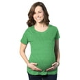 thumbnail image 1 of Comfortable 3 Pack Maternity Shirts Blank Pregnancy Shirts Plain Fitted Tees (Heather Green) - S, 1 of 3