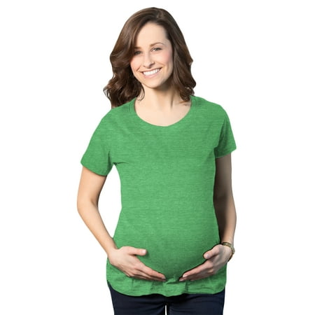 

Comfortable 3 Pack Maternity Shirts Blank Pregnancy Shirts Plain Fitted Tees (Heather Green) - S
