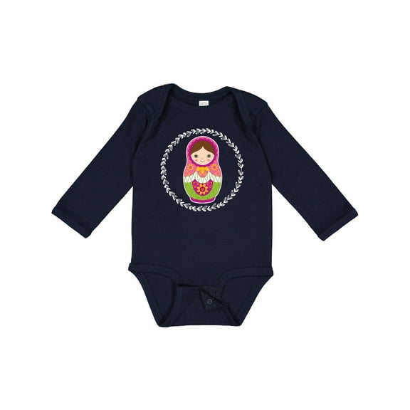 Inktastic Matryoshka Russian Cute Pink Nesting Doll Girls Long Sleeve Baby Bodysuit