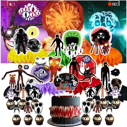 The Figure Doors Monsters Party Decorations Decor Supplies Honeycomb Centerpieces Table Toppers Cake Toppers for Birthday Photo Props