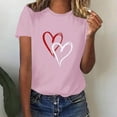 thumbnail image 4 of QIPOPIQ Femmes Mignon Cœur Graphique Col Rond Manches Courtes Coupe Régulière T-Shirt Décontracté T-Shirts T-Shirt Hauts Liquidation, 4 of 6