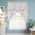 thumbnail image 6 of Botanical Flowers Kitchen Window Curtains, Swag Curtains Valance for Bedroom Living Room Bathroom, Watercolor Floral Plants Country Rod Pocket Window Treatment Curtain Block Drapes 2 Panels 36"x63", 6 of 9