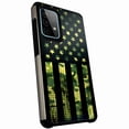 thumbnail image 1 of DALUX Hybrid Slim Phone Case Compatible with Samsung Galaxy A72 5G (2021) 6.7 inch - Green Camo Half US Flag, 1 of 2