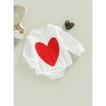 thumbnail image 3 of Faithtur Combinaison Bébé Saint-Valentin, Imprimé Cœur Dessin Animé Manches Longues Col Rond pour Garçons Filles, 3 of 9