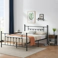 thumbnail image 3 of 3 Piece Bedroom Sets Full Size Metal Bed Frame and 2 Brown Nightstands, 3 of 9