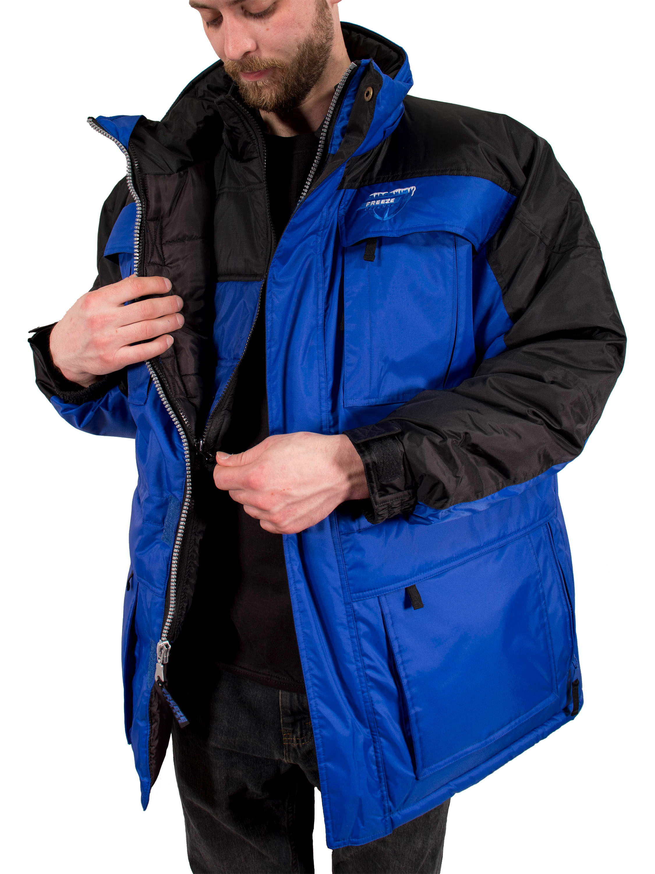Freeze Defense Warm Men's 3in1 Winter Jacket Coat Parka & Vest (Small, Blue) - image 5 of 10