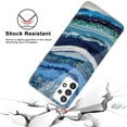 thumbnail image 4 of TJS Phone Case Compatible with Samsung Galaxy A32 5G, with [Tempered Glass Screen Protector] Slim TPU Matte Color Marble Transparent Clear Soft Skin Cover (White Blue Marble), 4 of 6