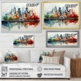 thumbnail image 4 of Designart "Watercolor Wonders A Colorful NYC Cityscape I" New York City Floater Framed Canvas Print, 4 of 7