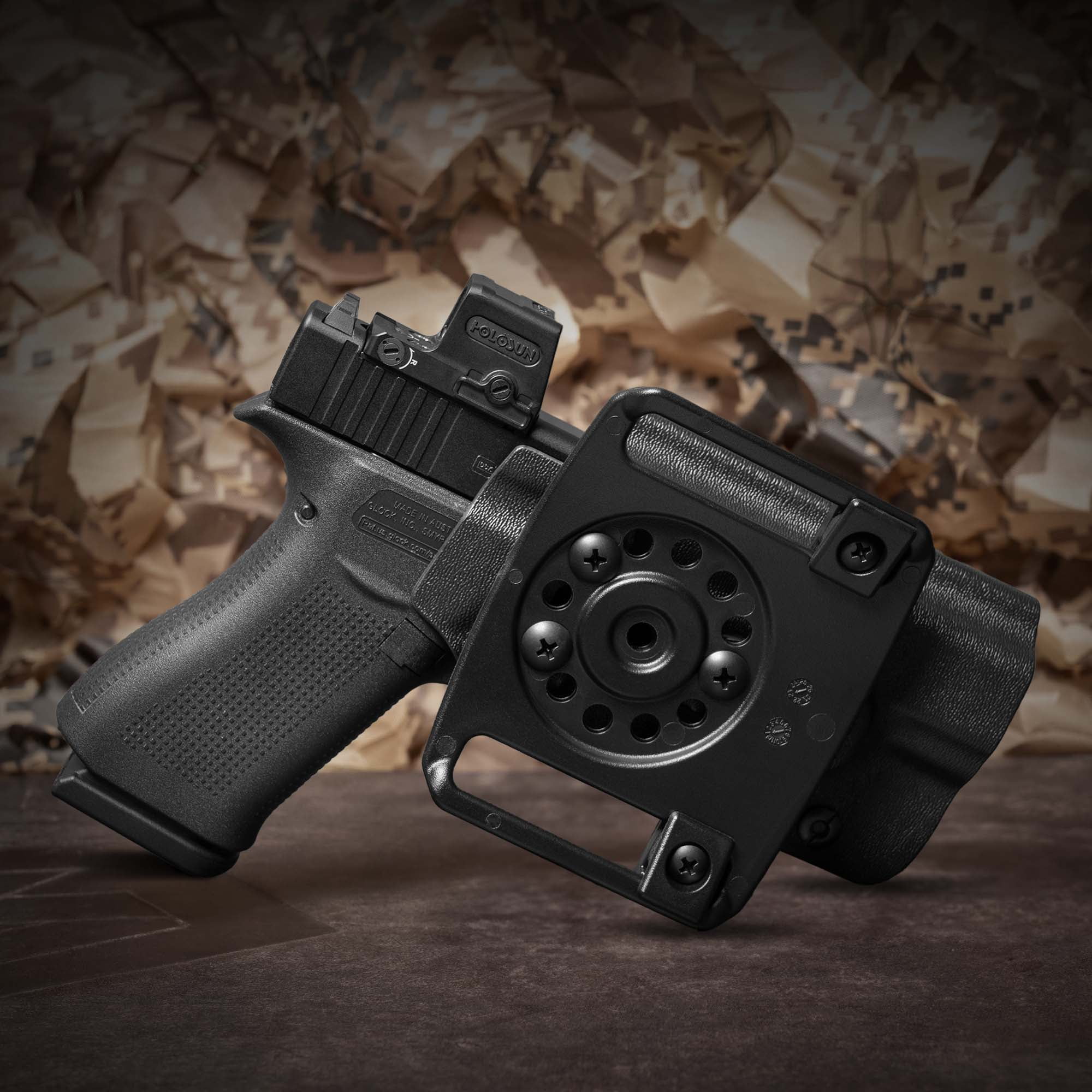 GRITR OWB Kydex Left Hand Gun Holster Compatible with Glock 48/G48 MOS