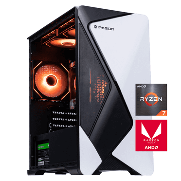 IPASON Gaming Desktop,AMD Ryzen 7 5700G 8 Core(up to 4.5GHz),16GB RAM,1TB SSD,Windows 11 Home - WiFi - Gaming PC