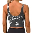 thumbnail image 3 of Haiem I Love Coffee Pattern Womens Sports Bra - U Neck Padded Low Impact Yoga Bra Workout Crop Top Gym Moisture-Wicking Workout Vest -XX-Large, 3 of 9