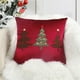 thumbnail image 1 of Funda de Cojín Bordada con Árbol de Navidad, 45X45 Cm | Tela Aterciopelada Roja | Artesanía Exquisita | Decoración para Fiestas Navideñas, 1 of 7