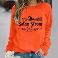 thumbnail image 4 of qelini Women's Sweatshirts No Hood Halloween Long Sleeved Oversized Crewneck Sweatshirt Women Plus Size Novelty Print Spooky Season Halloween Day Event Pullover Fall Winter Loose Tops Orange M, 4 of 6