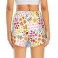 thumbnail image 4 of Xecao's Colorful Floral for a double-layer running short for women, perfect for gym, tennis, and more, featuring a convenient pocket., 4 of 9