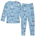 thumbnail image 2 of joogoo Anchors Ships 2 Piece Long Sleeve Tee and Pants Cotton Pajama Set 8Y, 2 of 7