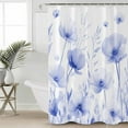 thumbnail image 6 of Shower Curtains Vintage Floral Bath Curtain Watercolor Flowers Blue Waterproof Bathroom Shower Curtain Set with Hooks Decoration 72 x 72 Inches, 6 of 7