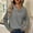 Dark Gray, variant on Blue Dressy Casual Long Sleeve Fall Fashion Tops Button Decorated Stand Collar Woolen Clothes Crew Neck Oversized Sweatshirt Plus Size Tops Clothes S