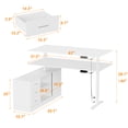 thumbnail image 6 of KULAGAGA Height Adjustable Electric Standing Desk with File Cabinet, 55.1 in x 63 in, White, 6 of 8