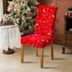 thumbnail image 1 of Funda para sillas de comedor navideño protector de poliéster elástico y lavable rojo | Banda elástica antideslizante | Funda decorativa para fiestas de cocina de restaurante navideño | 1 Pack, 1 of 7