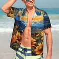 thumbnail image 5 of Lsque Sunset Sky Sunflower pattern Hawaiian Shirt for Men, Unisex Summer Beach Casual Short Sleeve Button Down Shirts-Medium, 5 of 9