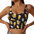 thumbnail image 1 of Balery Beer In A Bottle Sujetadores deportivos con espalda cruzada para mujer, acolchados, sin costuras, de alto impacto, ideales para yoga, gimnasio, entrenamiento y fitness.-X-Large, 1 of 8