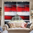 thumbnail image 2 of Red Black Brush Swag Curtain Valance for Windows, Modern Art Classic Window Treatments Short Swag Topper for Kitchen Windows Bathroom Bedroom, 36"x63", 2 of 8