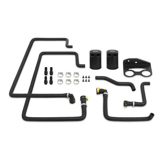 Mishimoto MMBCC-F27T-18SBE Baffled Oil Catch Can Kit, Compatible With Ford F-150 2.7L EcoBoost 2018-2020