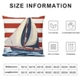 thumbnail image 5 of YINGXI Pillow Covers Decorative CushionGeography Theme Boat Cover Navy Blue Red with Stripe Home for Couch Bed 22x22in, 5 of 5