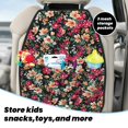 thumbnail image 5 of Pofeuu Many Kind Of Flowers Print 2 Pack PU Leather Kick Mat Back Seat Protector, Universal Car Seat Back Organizer, Waterproof Backseat Protector For Most Car, 5 of 8