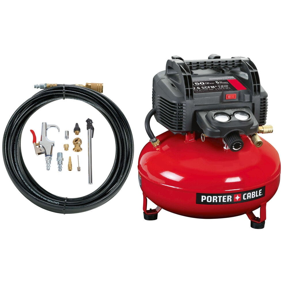 6 Gallon 150 PSI Electric Pancake Air Compressor with 13-Piece Accessory Kit
