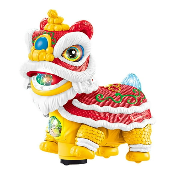 AQQW Electric Pets Dancing Lion Toy, with LED Light Music Auto Obstacle Avoidance Kids, with Swinging Body Cartoon Awake Lion Toy for Toddlers Boys Girls Gifts, Red