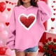 thumbnail image 3 of Sudadera con capucha y estampado de corazón de San Valentín, sudadera de manga larga para niños y niñas, chaqueta para niñas de talla mediana y grande., 3 of 7